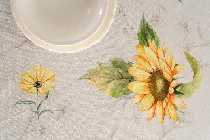 Maison d' Hermine Table Cloth Round Table 100% Cotton 63 Round Inches Tablecloth Reusable Decorative for Dining Kitchen Room Farmhouse Party Home Hotel Restaurant Spring Summer - Candice