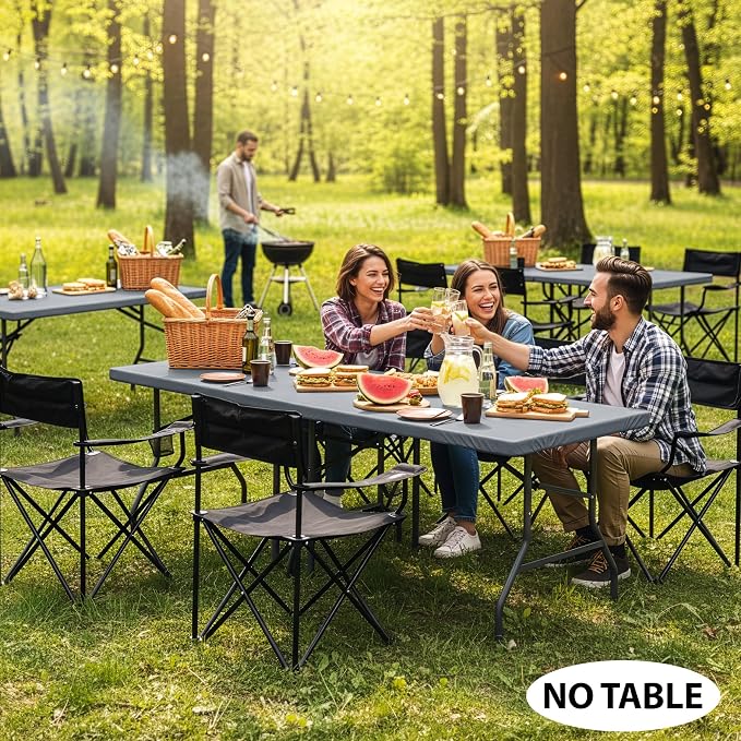 LUSHVIDA 6 Packs Vinyl Tablecloths with Flannel Backing for 6ft Rectangle Folding Table Cloths - Waterproof Plastic Picnic Table Covers with Elastic Corners, 30x72 inch, Light Gray