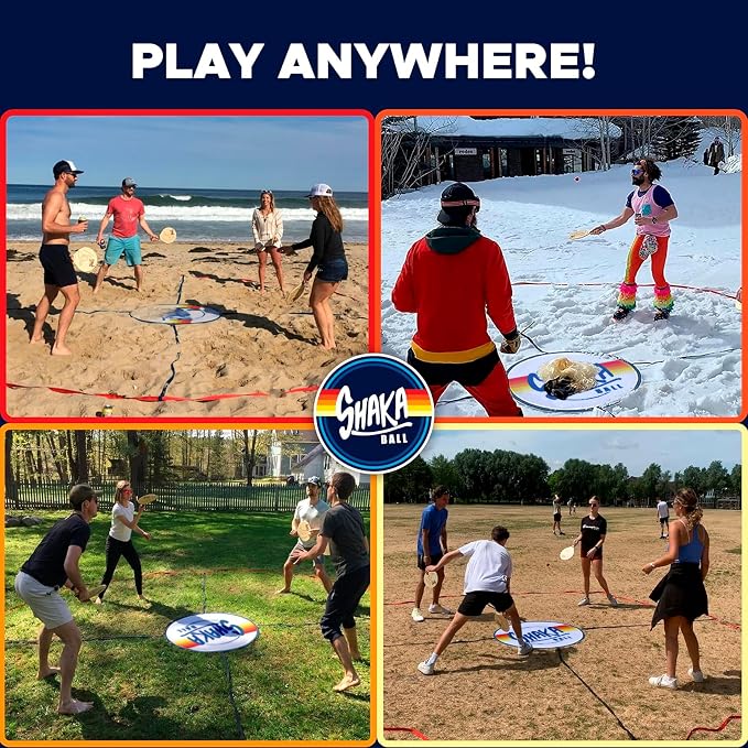 Game Set – Fun Beach Holiday Camping Games for Adults, Family & Kids – Lawn & Large Outdoor Teen Party Game – Water & Group Vacation Summer Fun Activities – Park & Yard Portable Paddle Kit