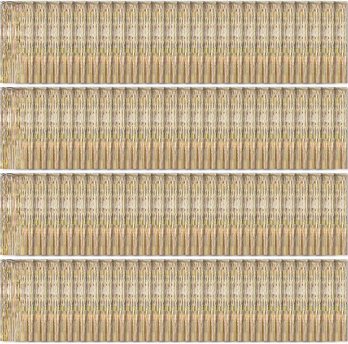 100 Pack Champagne Gold Foil Fringe Backdrop Curtains 3.2ft x 8.2ft Tinsel Foil Fringe Curtains for Birthday Party Decorations Photo Booth Backdrop for Halloween Christmas New Year Holiday Decorations