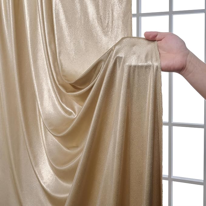 40x10 ft Wrinkle Free Champagne Sequin Backdrop Curtain for Parties,Thick Not Fall-Off Glitter Backdrop Drapes,8 Panels 5x10ft Shimmer Photo Back Drop Cloth for Wedding Birthday Photography Background