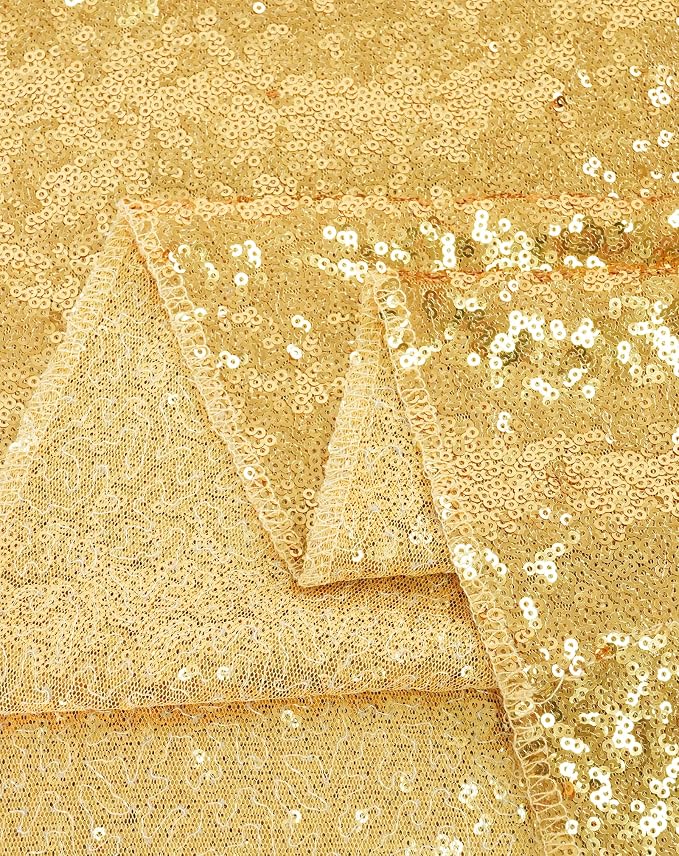 Eternal Beauty Gold Tablecloth, 120 Inch Round Sequin Tablecloth for Valentines Party Cake Dessert Table Exhibition Events