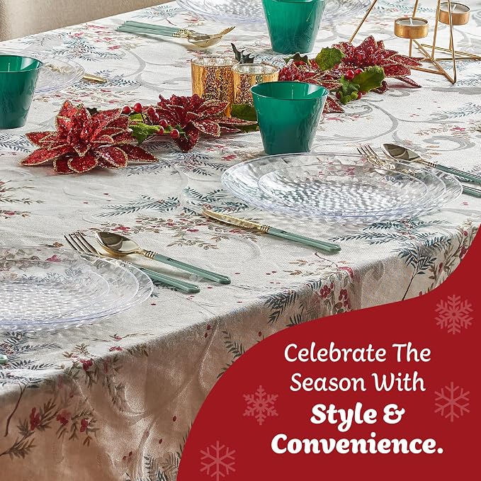 PLASTICPRO 30 Pack Heavyweight Disposable Plastic Plates - Elegant Clear Hammered Platsic Party Dishes (9'' INCH PLATES)