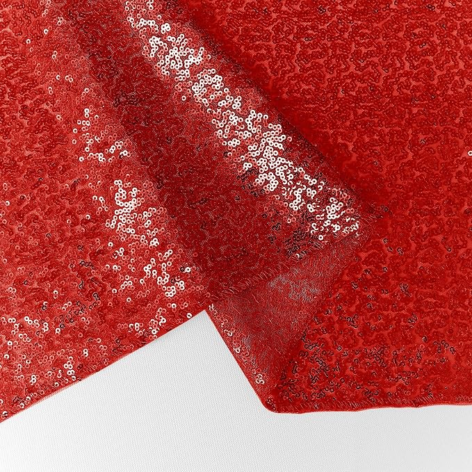 10 Packs 12 x 72 inches Sequin Table Runner, Red Glitter Table Runner for Birthday Party Supplies Wedding Engagement Baby Shower Holiday Celebration Event Decorations