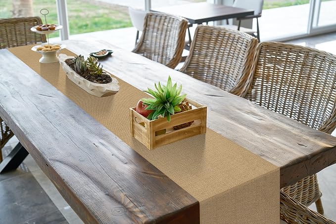 8 Pack Natural Burlap Table Runners,12 x 72 Inch Rustic Jute Table Runner and Placemats Bulk for Western Wedding Table Decorations,Farmhouse Style Party,Holiday,Kitchen Coffee Table Decor Cover