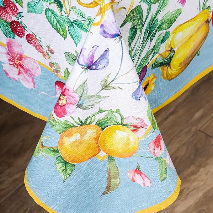 Maison d' Hermine Table Cloth Rectangle Table 100% Cotton 54 x 72 Inches Tablecloth Reusable Decorative for Dining Kitchen Room Farmhouse Party Home Hotel Restaurant Spring Summer - Giverny