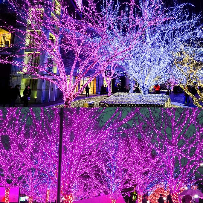 300 LED Halloween Lights, 98.5FT Halloween String Lights with 8 Lighting Modes, Waterproof & Connectable Mini Light, Plug in for Indoor Outdoor Holiday Christmas Party Bedroom Decorations (Purple)