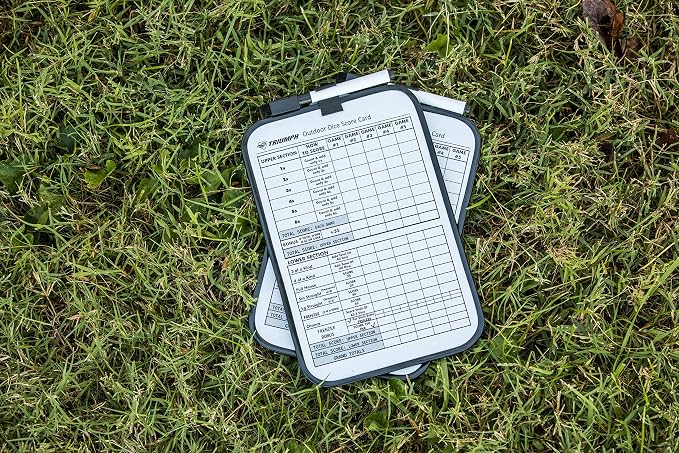 TRIUMPH Giant Wooden Lawn Dice - Includes 6 Large Lawn Dice, Dry-Erase Scorecards, Markers and Carry Bag
