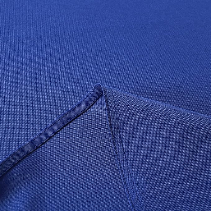 sancua Round Tablecloth - 48 Inch - Water Resistant Spill Proof Washable Polyester Table Cloth Decorative Fabric Table Cover for Dining Tables, Buffet Parties and Camping, Royal Blue