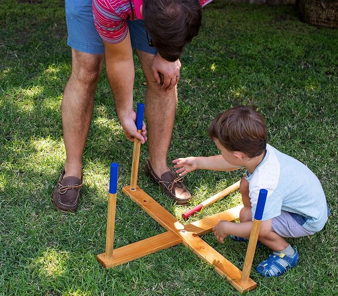 Yard Games Giant Ring Toss with Soft-Touch Tossing Rings and Finished Wood Target