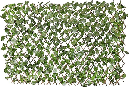 Verseo Artificial Ivy Privacy Fence Wall Screen, Expandable Faux Greenery Hedge Panel, Weather Resistant Leaf Wall Decor for Patio, Balcony, Garden, Backyard Indoor Outdoor Privacy Panels, 1 Piece
