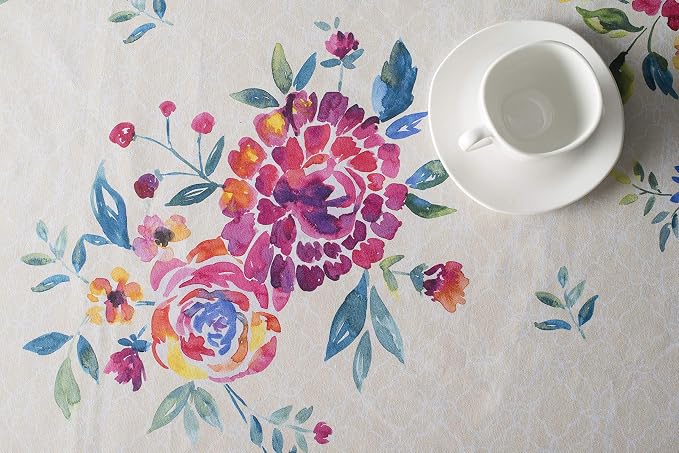 Maison d' Hermine Table Cloth Rectangle Table 100% Cotton 60 x 90 Inches Tablecloth Reusable Decorative for Dining Kitchen Room Farmhouse Party Home Hotel Restaurant Spring Summer - Rose Garden