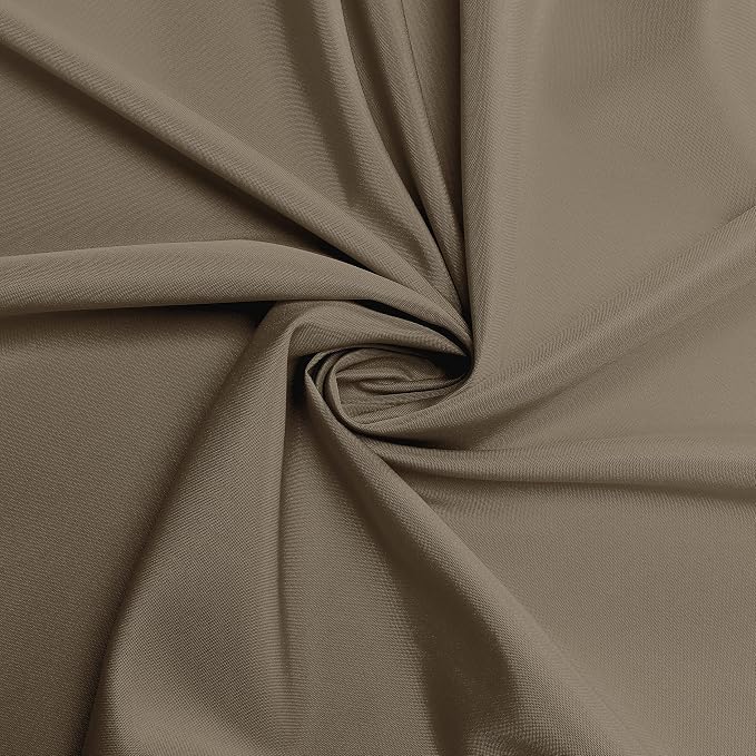 sancua Round Tablecloth - 48 Inch - Water Resistant Spill Proof Washable Polyester Table Cloth Decorative Fabric Table Cover for Dining Tables, Buffet Parties and Camping, Taupe
