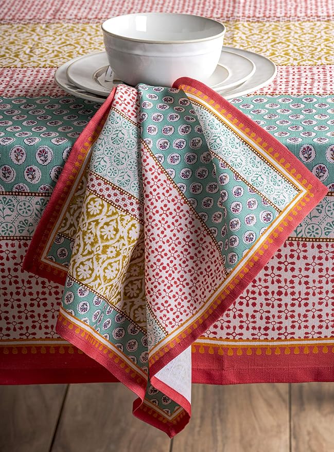 Maison d' Hermine Provence Bundle Set 100% Cotton Tablecloth (54 Inch by 54 Inch) and Set of 4 Napkins (20 Inch by 20 Inch)