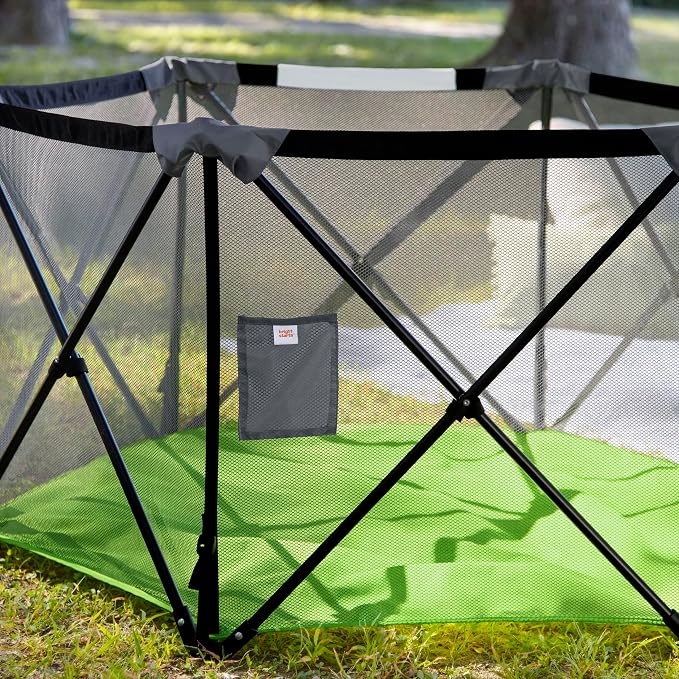 Bright Starts Pop ‘N Play Indoor/Outdoor Playard, Portable Playpen for Babies and Toddlers, Unisex, Easy Compact Fold