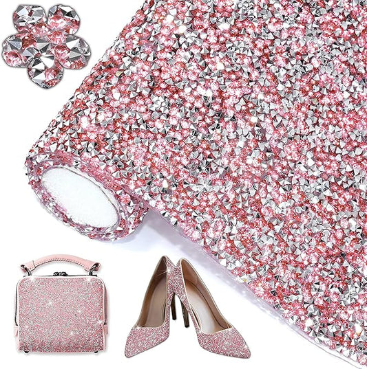 Locacrystal Bling Resin Rhinestone Sticker DIY Car Decoration Stickers Self-Adhesive Hotfix Glitter Crystal Gem Sheet Stickers for Car & Crafts Decoration(Sliver Rose,9.4"x15.8")