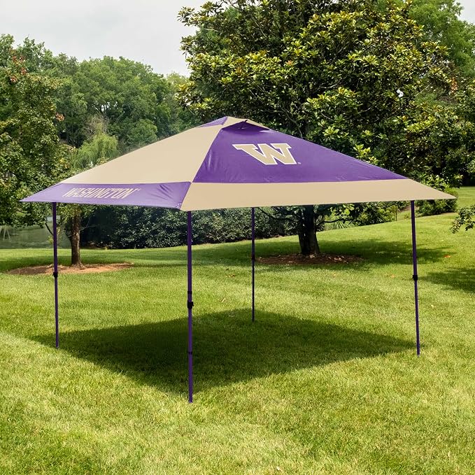 Logo Brands NCAA 12x12 Solo Up Canopy - 144 Square Feet of Shade – One-Person Easy Setup, UV-50 Protection, Rolling Storage Bag – Perfect Tent for Tailgates and Outdoor Events