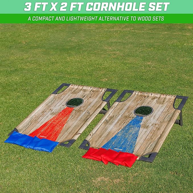 GoSports Portable Cornhole Set with Carry Case - Outdoor Lawn Bean Bag Toss Game for Adults and Family - Beach, Camping, Yard Games & More