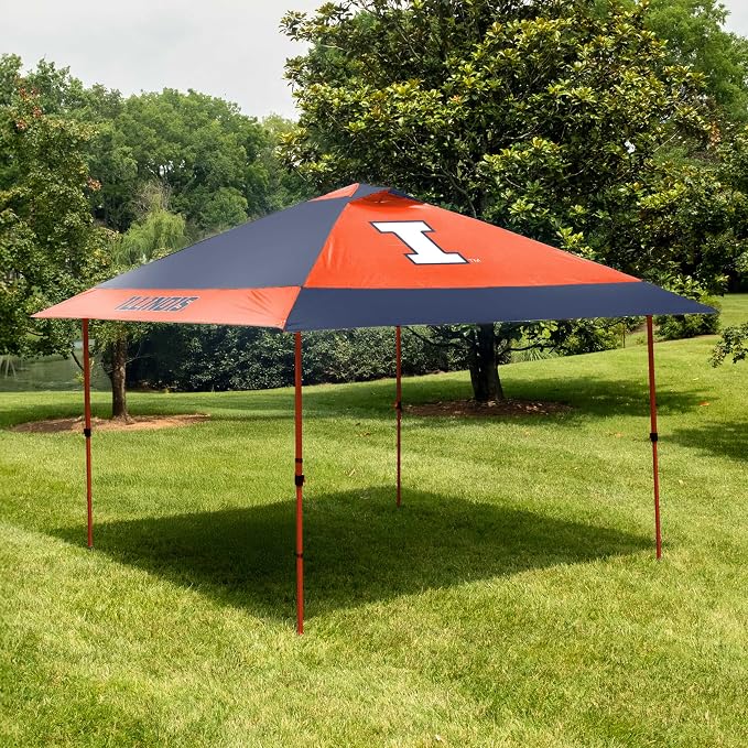 Logo Brands NCAA 12x12 Solo Up Canopy - 144 Square Feet of Shade – One-Person Easy Setup, UV-50 Protection, Rolling Storage Bag – Perfect Tent for Tailgates and Outdoor Events