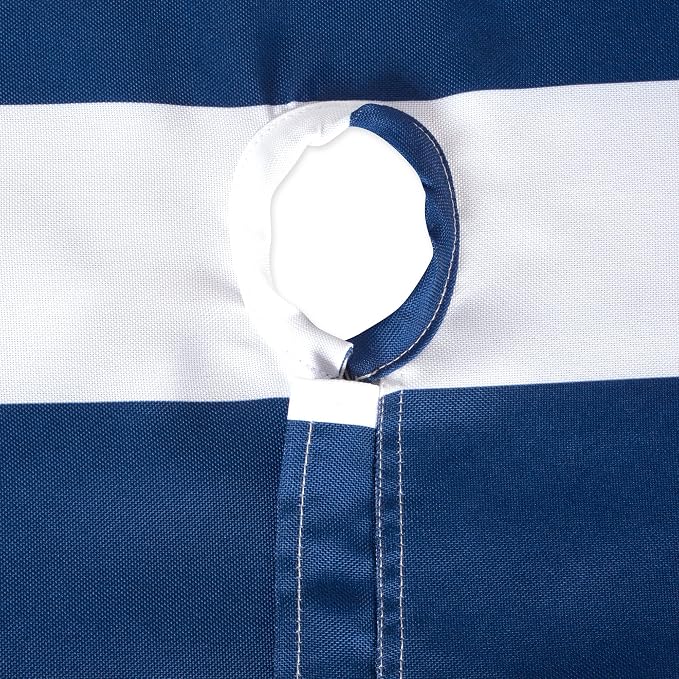 DII Cabana Stripe Outdoor Zippered Tabletop Collection, Stain/Wrinkle Resistant & Waterproof, 60x84, Nautical Blue