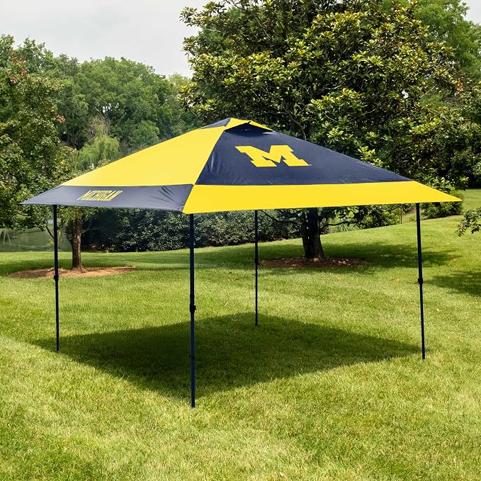 Logo Brands NCAA 12x12 Solo Up Canopy - 144 Square Feet of Shade – One-Person Easy Setup, UV-50 Protection, Rolling Storage Bag – Perfect Tent for Tailgates and Outdoor Events