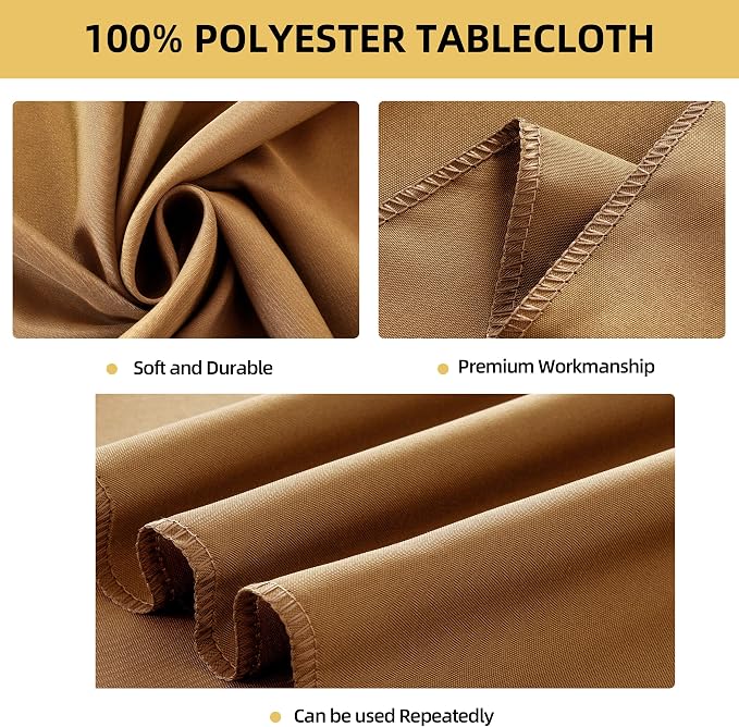 6-Pack 60x120 inch Coffee Table Cloths, Solid Stain and Wrinkle Resistant Oblong Tablecloth, Premium Plain Weave Polyester Fabric Rectangle Table Linen Covers for Hotel, Wedding