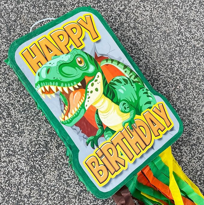 Jergrim Dinosaur Birthday Pinata, 4 Pc Set, T-Rex Jurassic Party Supply, Dino Parties Decor, Roar Pinatas, Birthday Games, Mexican Piñata De Dinosaurio Fits Pinata Stuffers And Dinosaurs Party Favor