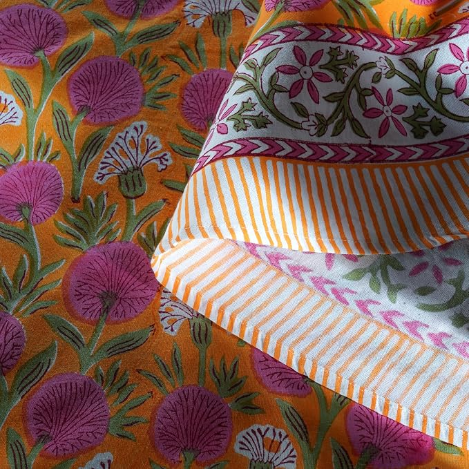 Ridhi Round Tablecloth Hand Block Print 100% Cotton Reusable Bubblegum Pink 90 Inch Table Cover Decorative Everyday Use for Dining, Home, Party, Wedding, Farmhouse, Party Gift for Spring, Mother's Day