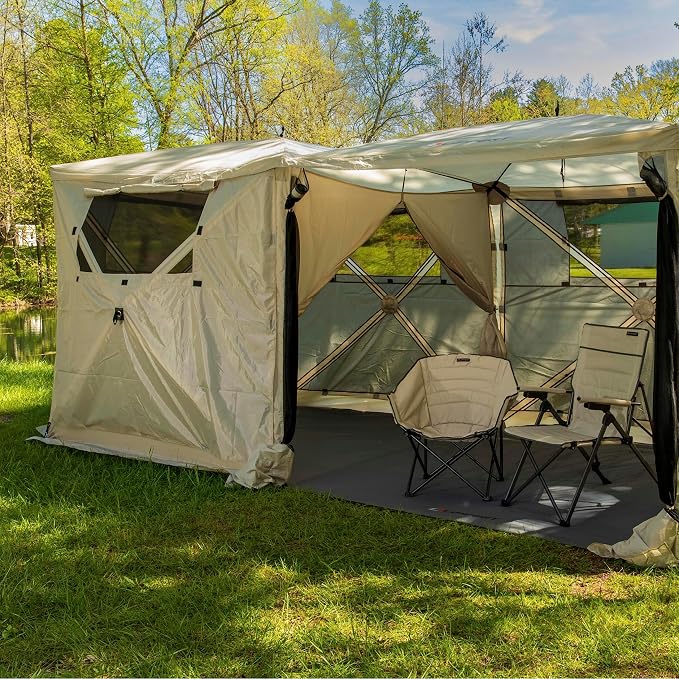 Lippert Picnic & Camping Popup Gazebo Tent Wind Panels, Side Walls for Privacy, Sand Color Water-Resistant 5-Pack, Convenient Carrying Bag - 2022114837