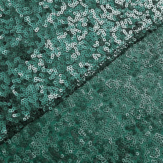 Sugargirl Dark Green Sequin Backdrop Curtain 4 Panels 2FTx8FT Glitter Dark Green Background Drapes Sparkle Photography Backdrop for Party Wedding Birthday Wall Decoration