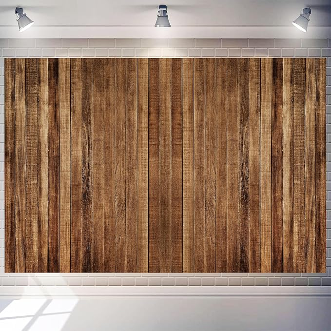 15x10 FT Wood Backdrop for Photography Rustic Brown Wooden Board Background Decoration Large Floor Wall Photo Booth Birthday Party Banner Holiday Celebration Event Anniversary Supplies