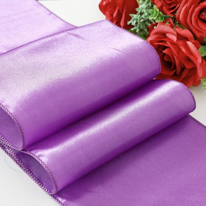 Obstal 10 PCS Satin Chair Sashes Bows for Wedding Reception- Universal Chair Cover Back Tie Supplies for Banquet, Party, Hotel Event Decorations