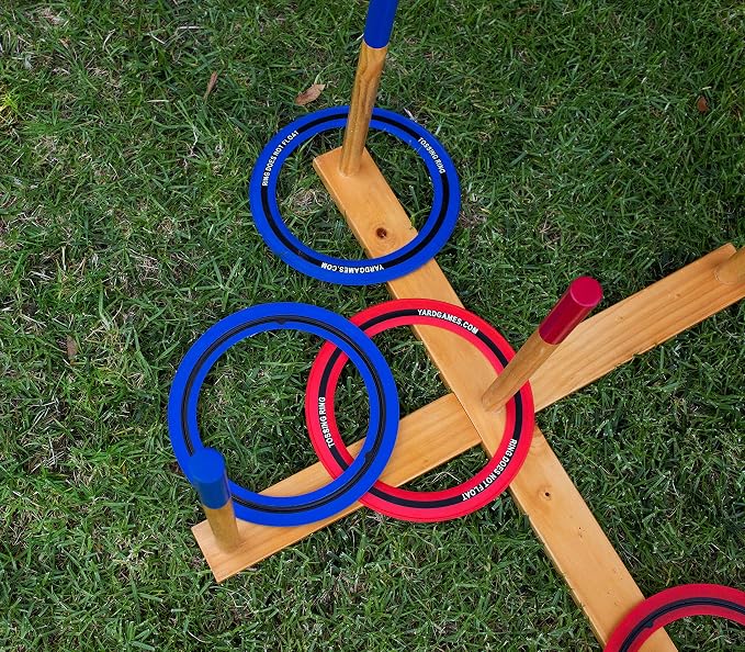 Yard Games Giant Ring Toss with Soft-Touch Tossing Rings and Finished Wood Target