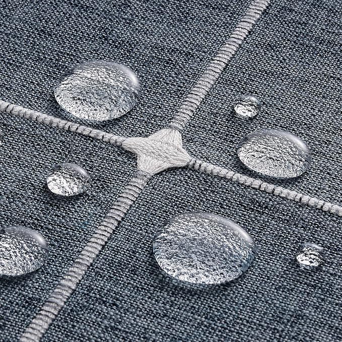 ZeeMart Boho Grid Table Cloth with Tassels (Navy Blue, 60" x 120"), Heavy Weight Linen Checked Embroidered Farmhouse Tablecloth, Water Resistant Rectangle Dark Blue Tablecloths