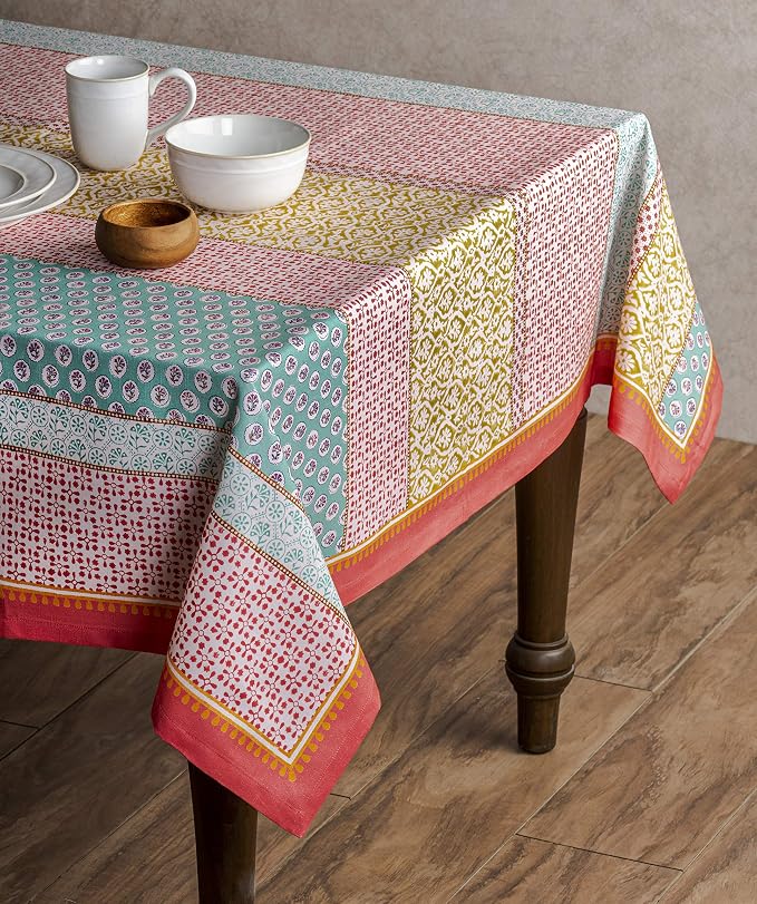 Maison d' Hermine Provence Bundle Set 100% Cotton Tablecloth (54 Inch by 54 Inch) and Set of 4 Napkins (20 Inch by 20 Inch)