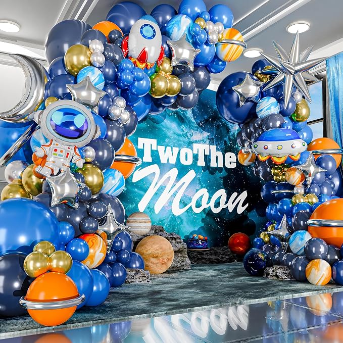 ALL-IN-1 Space Balloon Arch Kit with BONUS Specialty Foil Balloons for Outer Space Party Decorations - Galaxy Balloons for Galaxy Party Decorations, Astrobot, Astronaut Birthday Decorations