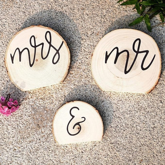 3 Pack Mr & Mrs Sign for Wedding Table, Mr and Mrs Table Decor, Head Table Wedding Decorations, Mr and Mrs Sign for Wedding Table, Bride and Groom Table Decorations, Wooden Mr & Mrs for Ceremony