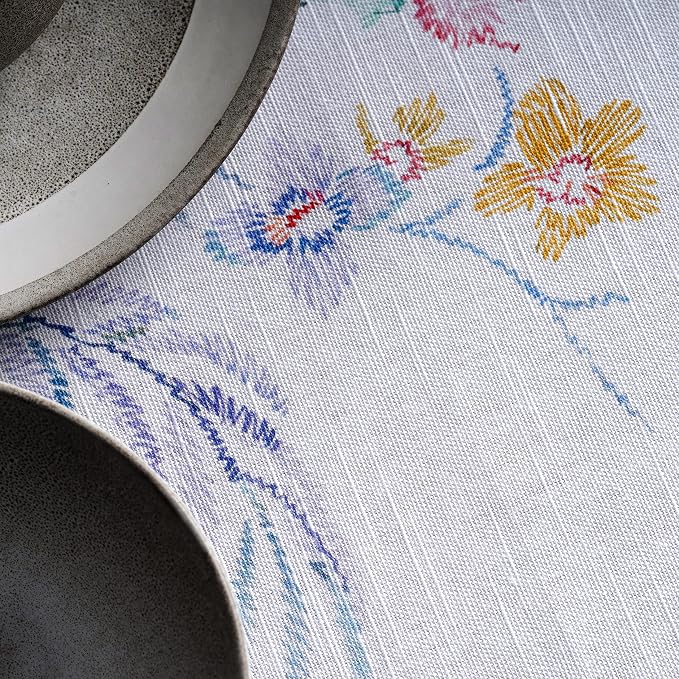 Maison d' Hermine Table Cloth Rectangle Table 100% Cotton 60 x 108 Inches Tablecloth Reusable Decorative for Dining Kitchen Room Farmhouse Party Home Hotel Restaurant Spring Summer - Paradise Island