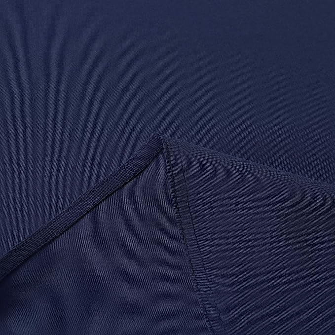 sancua Round Tablecloth - 48 Inch - Water Resistant Spill Proof Washable Polyester Table Cloth Decorative Fabric Table Cover for Dining Tables, Buffet Parties and Camping, Navy