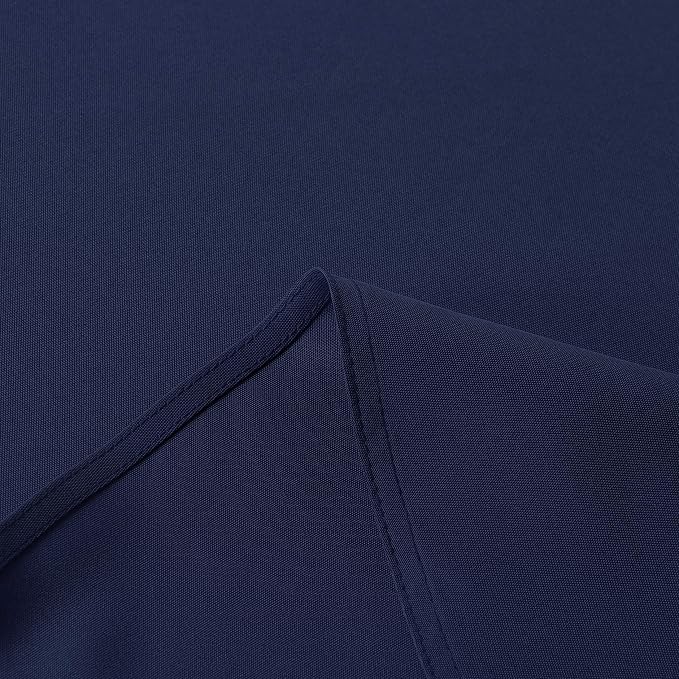sancua Round Tablecloth - 120 Inch - Water Resistant Spill Proof Washable Polyester Table Cloth Decorative Fabric Table Cover for Dining Tables, Buffet Parties and Camping, Navy