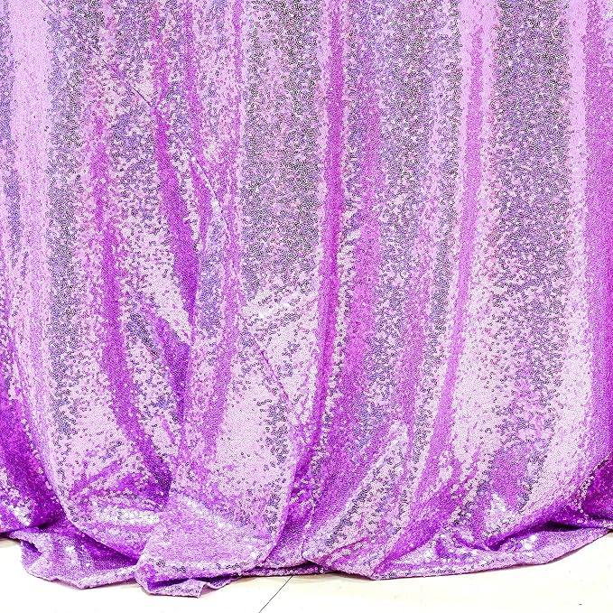 Sequin Tablecloth 108" Round Lavender Table Cloth Glitter Tablecloth Sparkly Drape Table Covers for Wedding Birthday Ceremony Party Baby Bridal Shower Decorations